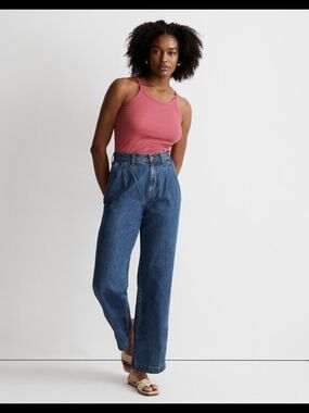 NWOTS "MADEWELL"  Supima® Rib '90s Tank In Rosy hibiscus. Size  L.